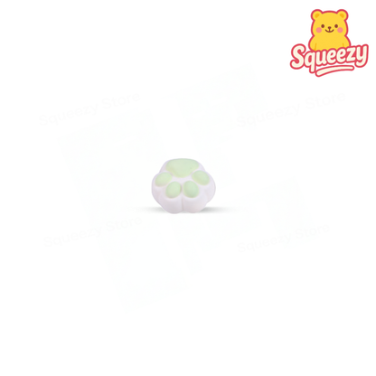 White Super Squishy Cat Paw, Big Size soft EVA stress relief toy with green paw pads.