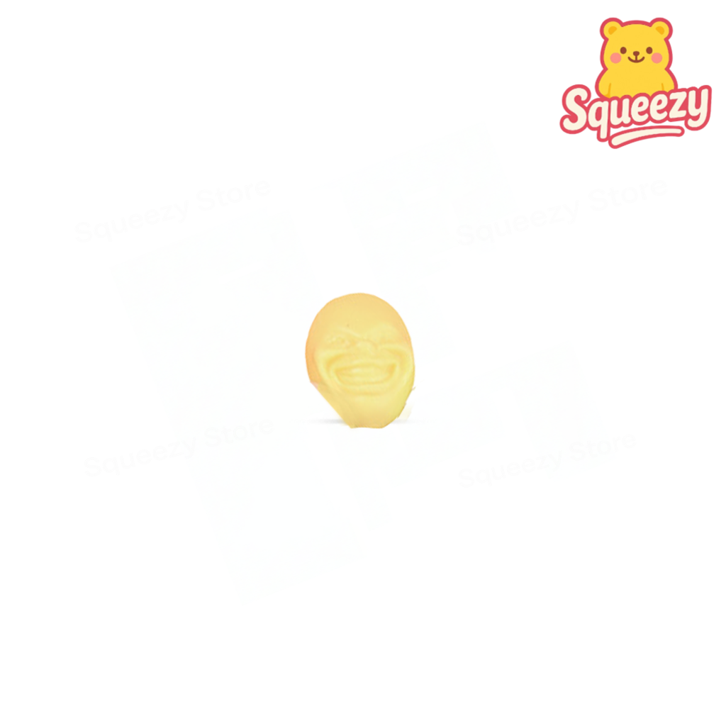 Yellow Face Emoji Squishy soft sensory toy with funny emoji face.