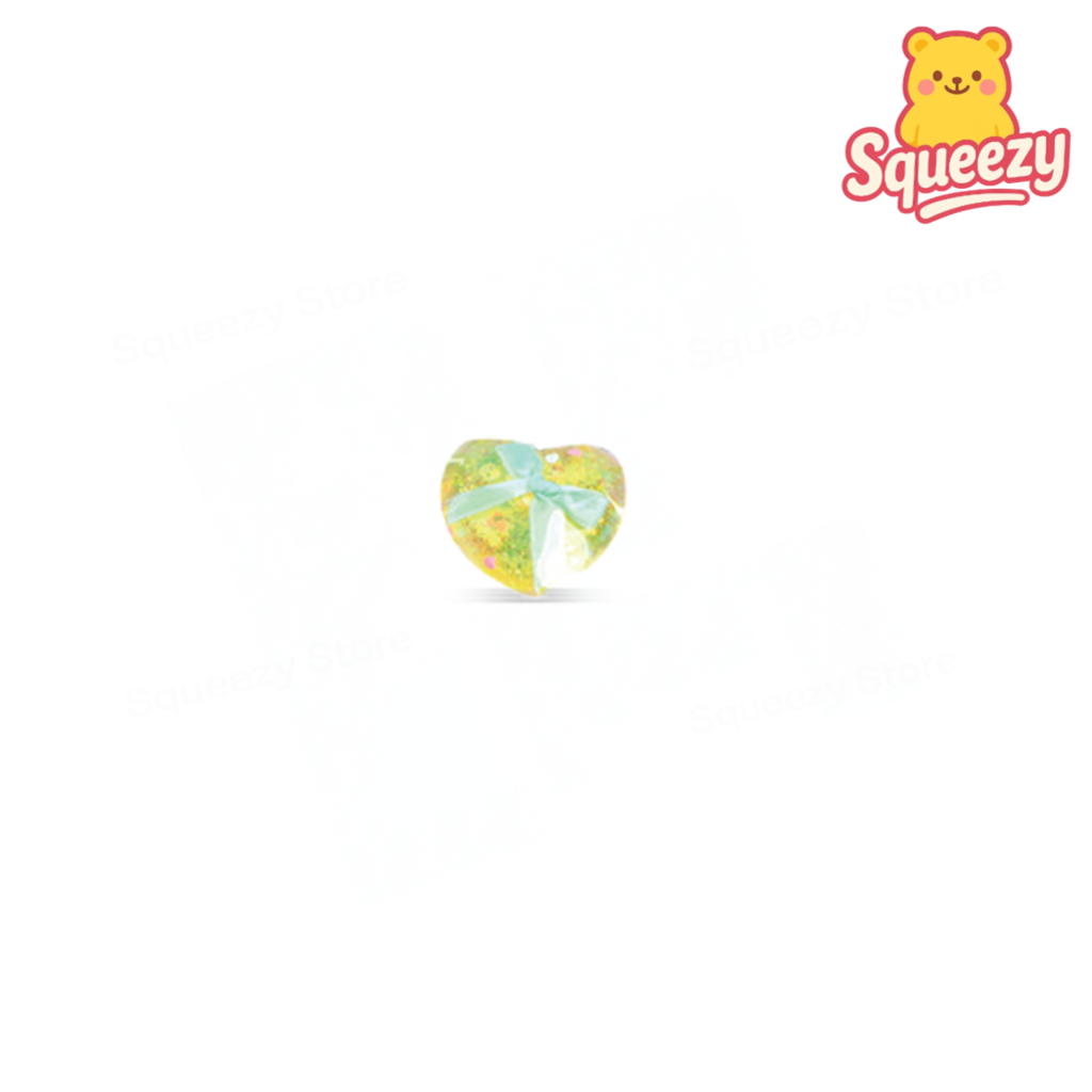 Yellow Little Maltose Heart sparkling stress relief toy with faceted gem design.