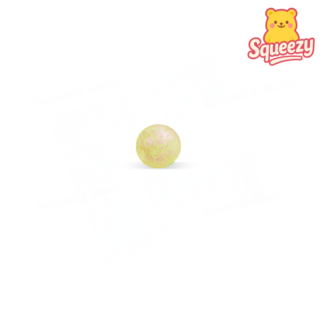 Yellow Maltose Ball with Glitter sensory toy with translucent jelly-like design.