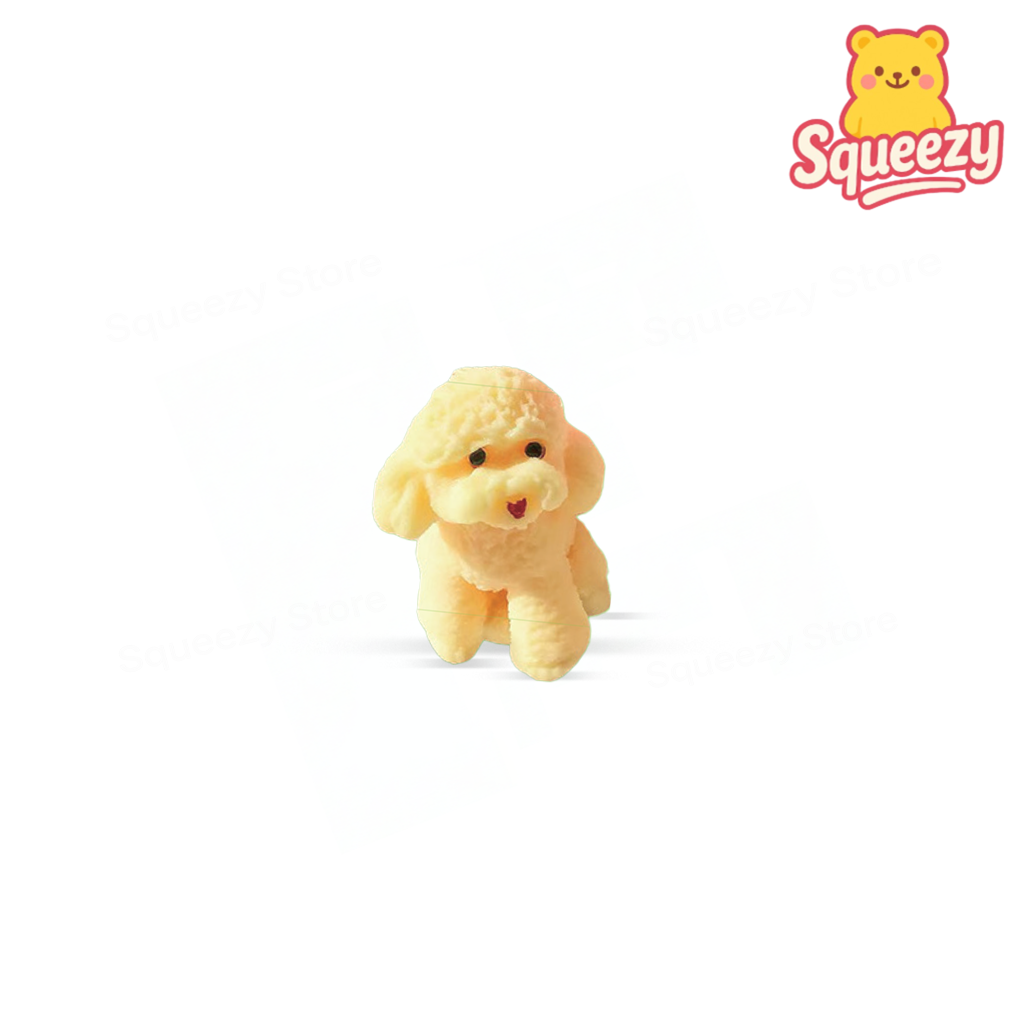 Yellow Poodle Squishy super soft slow-rising stress relief toy made from premium PU foam.