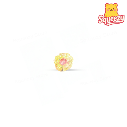 Yellow Squishy Bracelet sensory toy shaped like a flower bracelet.