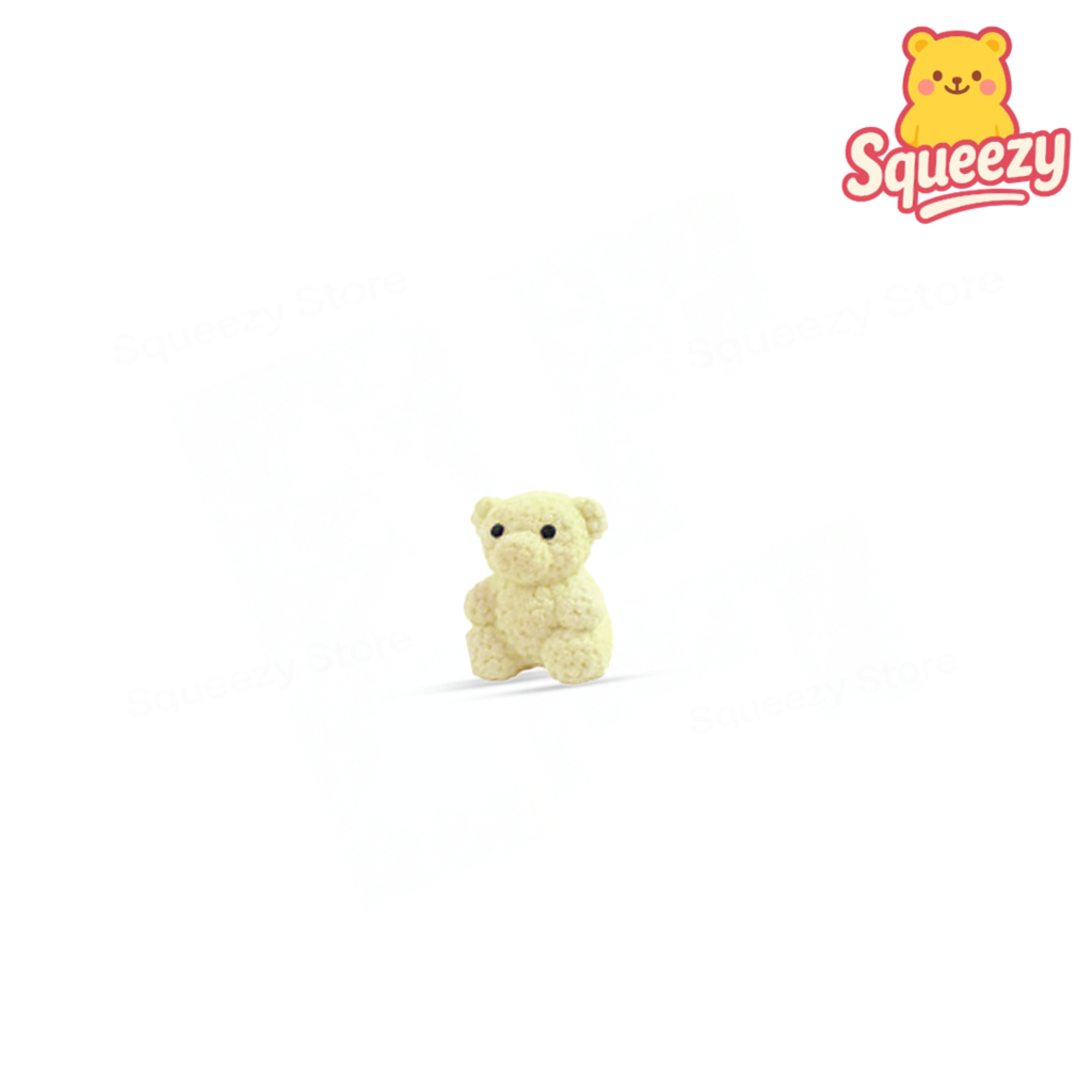 Yellow Squishy Rose Bear super soft slow-rising teddy bear stress relief toy.