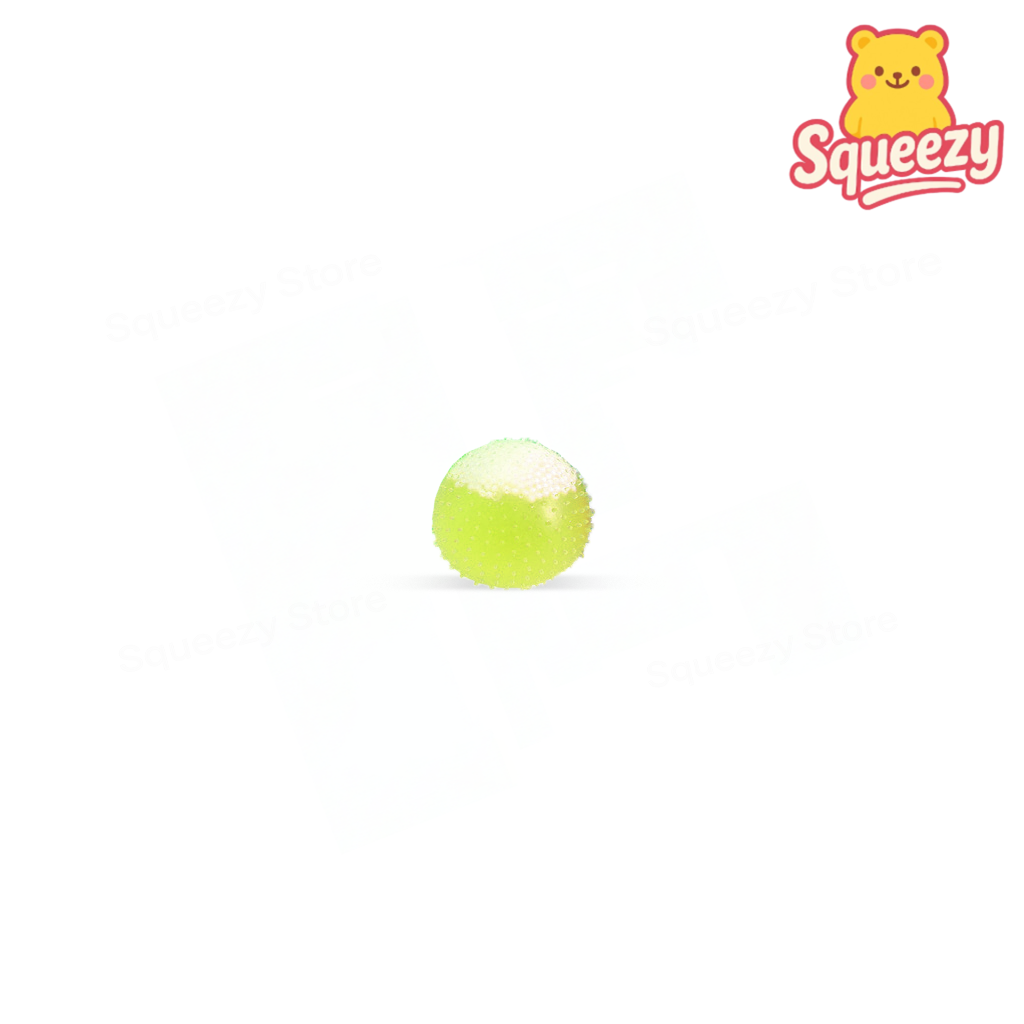 Yellow Squishy Spiky Ball stress relief toy with soft textured spikes.