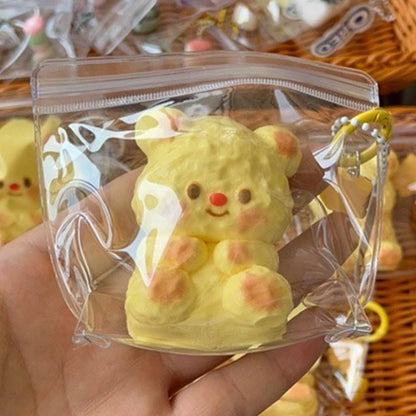 Handmade Squishy Butter Bear Mochi Taba Squishy NEW Fidget Toy Stress Relief Decompression Toy