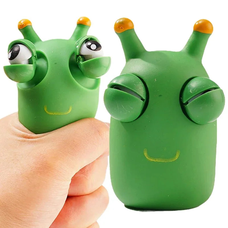 Green Worm Eye Popping Squeeze Fidget Toys for Autism and ADHD Weird Stuff Funny Gadget Novelty Juguetes Antiestrés Ansiedad