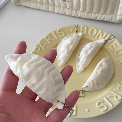 Simulation Dumplings Keychain Bag Pendant Cute Mini Squishy Toy Dumplings Simulation Food Decoration Charms Stress Relief Gift