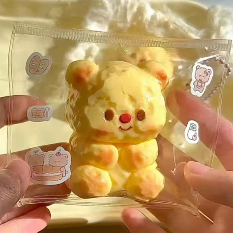 Handmade Squishy Butter Bear Mochi Taba Squishy NEW Fidget Toy Stress Relief Decompression Toy