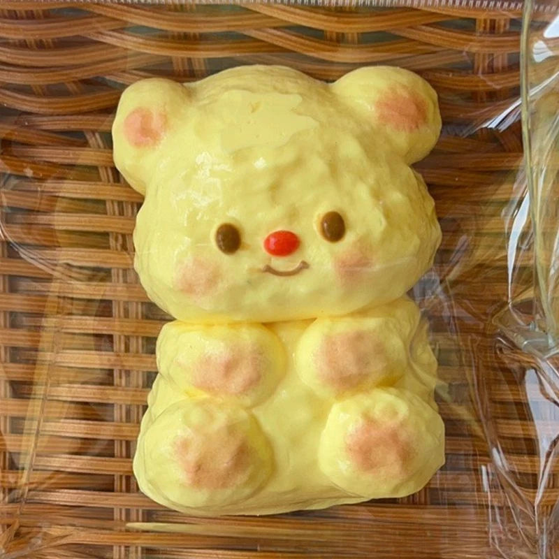 Handmade Squishy Butter Bear Mochi Taba Squishy NEW Fidget Toy Stress Relief Decompression Toy