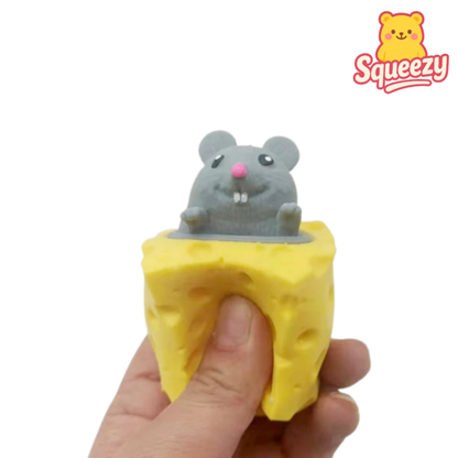 gray Cheese Mouse Squeeze Toy for Stress