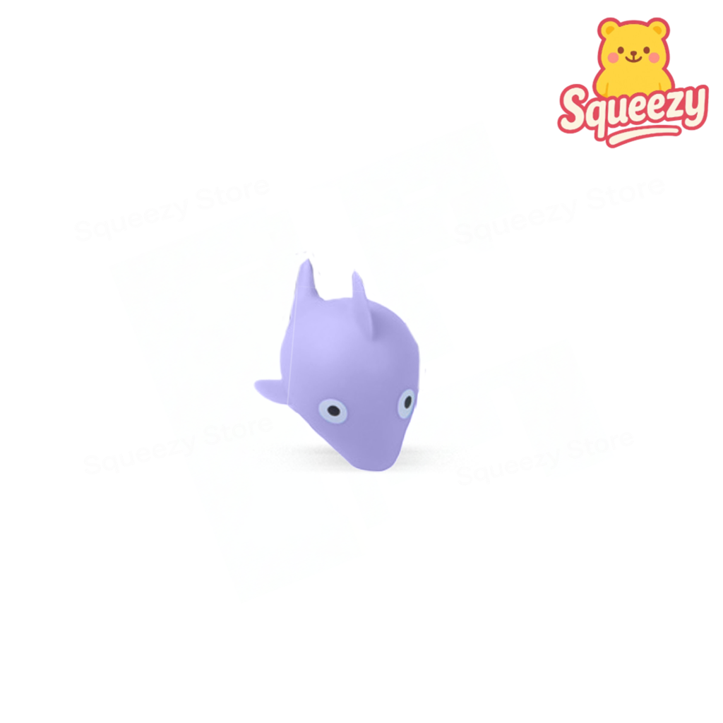 Purple EVA Whale soft stress relief toy with rounded body and cartoon whale design.