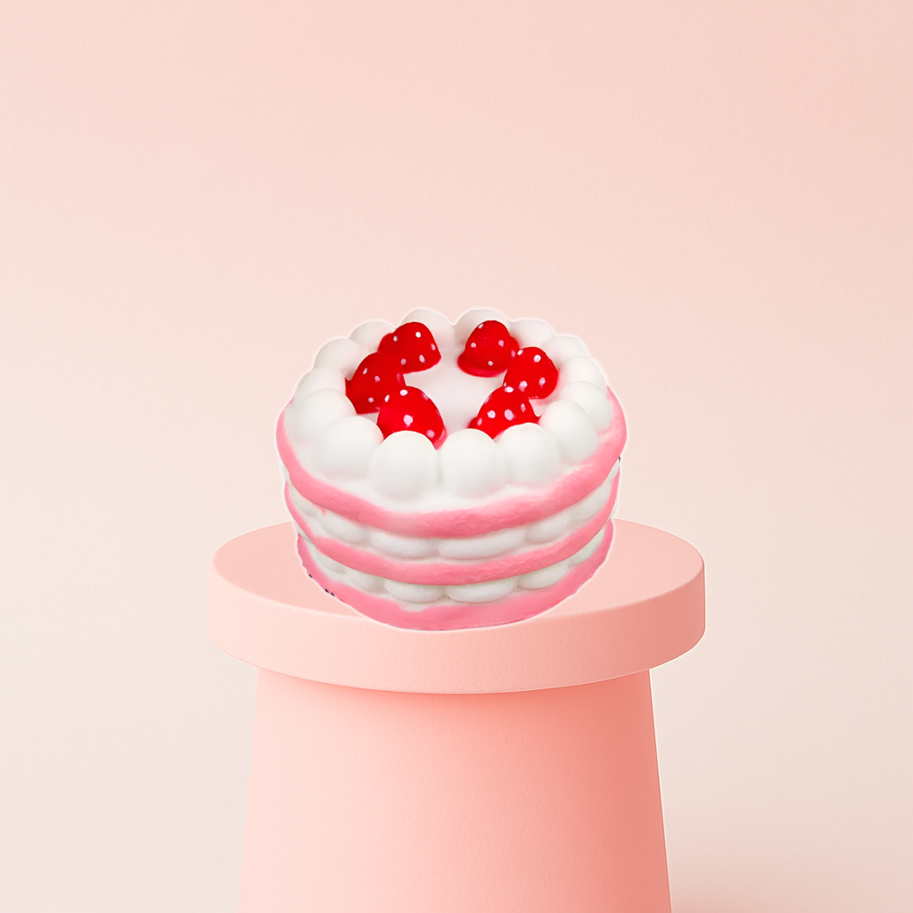 pink Strawberry Cake Squishy Stress Toy